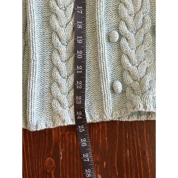 Old Navy Fisherman Cable Knit Bobble Wool Blend Sweater S Pastel Teal Soft Girl - Picture 13 of 14